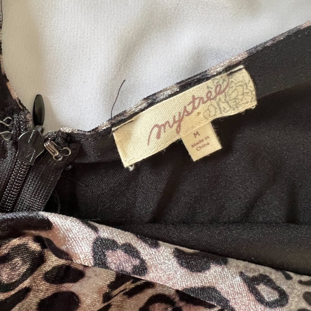 Mystree Animal Print Velvet Wide Leg Jumpsuit Sleeveless Party Mob Wife Glam M - Picture 3 of 7